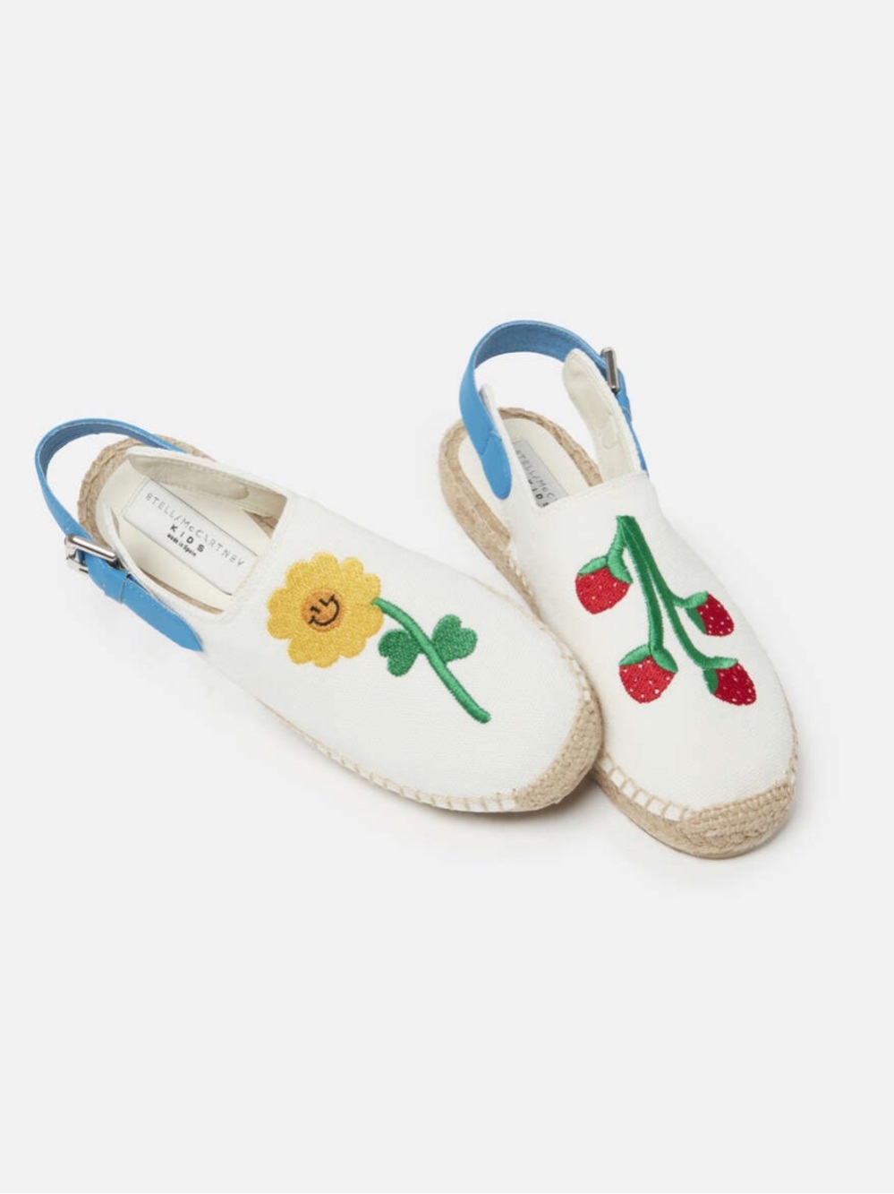Stella McCartney Kids Girls Flower and Strawberry Embroidered Espadrilles/Shoes
